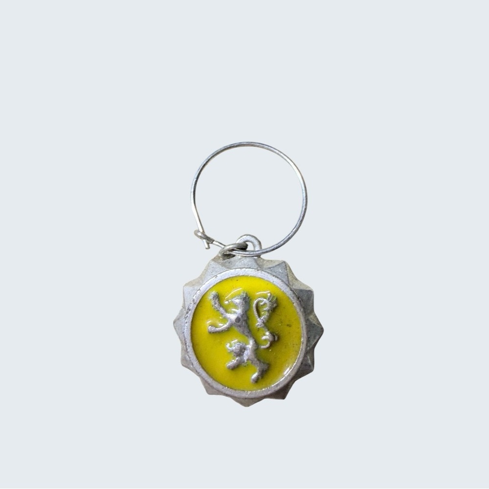 Source Unknown Yellow and Silver Lion Keychain / charm